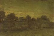 Vincent Van Gogh Village at Sunset (nn04) USA oil painting artist